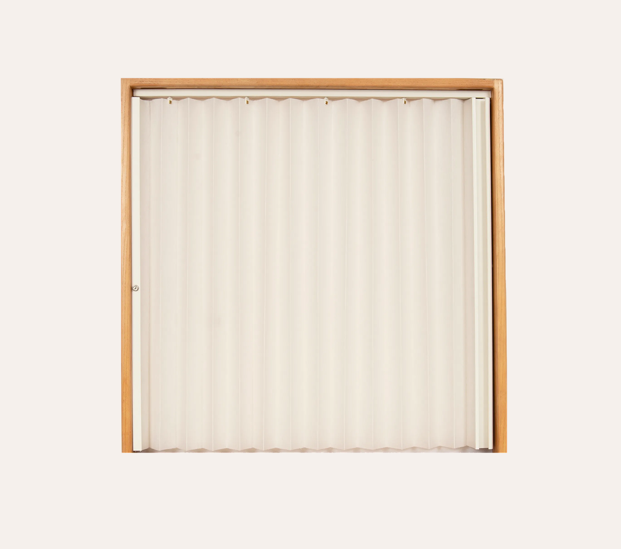 アドーア Pleated Accordion Doors - Alabaster w/Ivory Rail and Ivory track
