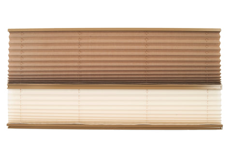 Pleated Day / Night Shade – Off White / Linen Beige w/ Taupe Rail