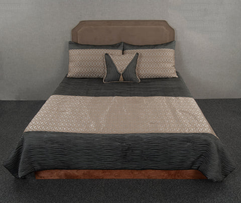 Tinsley Tan & Aster Slate Throw Style Bedspread