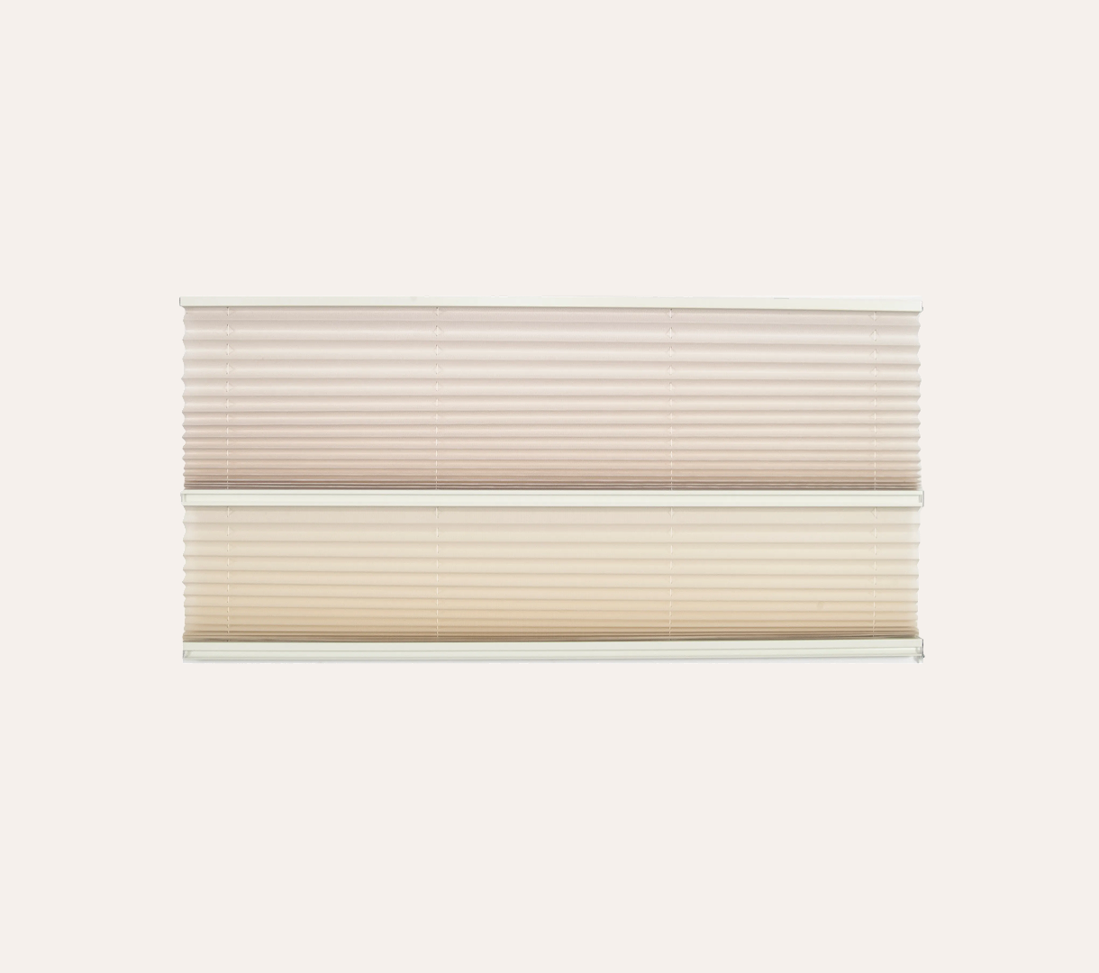 Beige window blind on a white background