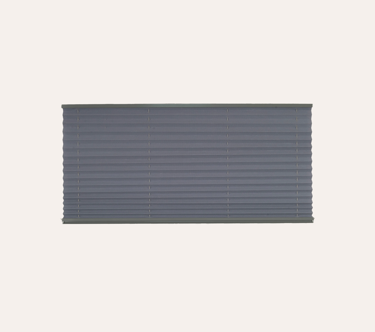 Gray pleated blind on a light gray background