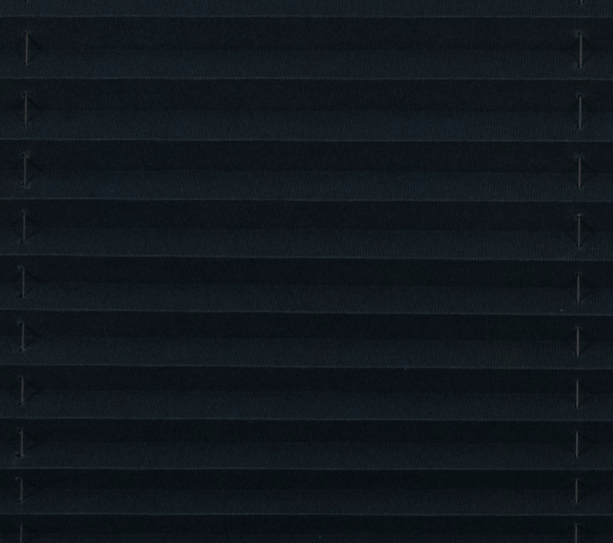 Black pleated blinds with horizontal slats