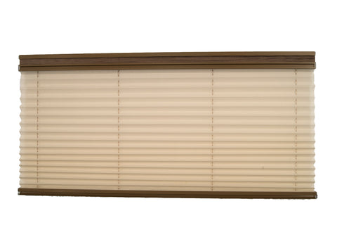 Pleated Day / Night Shade – Off White / Linen Beige w/ Taupe Rail