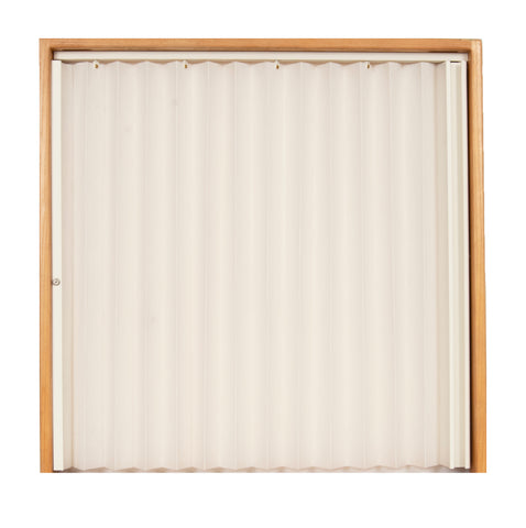 Pleated Accordion Doors - Alabaster w/Ivory Rail and Ivory track